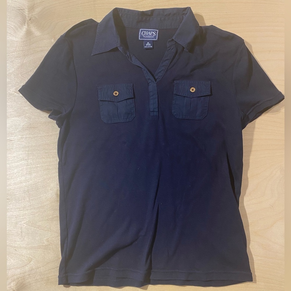 Chaps Dark Blue Casual Shirt Medium (QS)